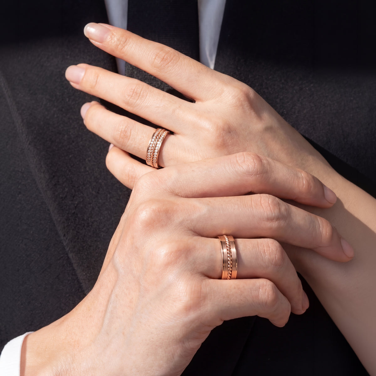 Cupid Jewellery® "Ply" wedding band set