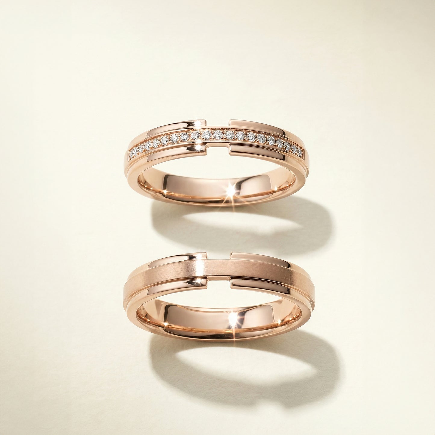 18 carat rose-gold Signature "Precieux" wedding band