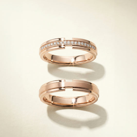 18 carat rose-gold Signature "Precieux" wedding band