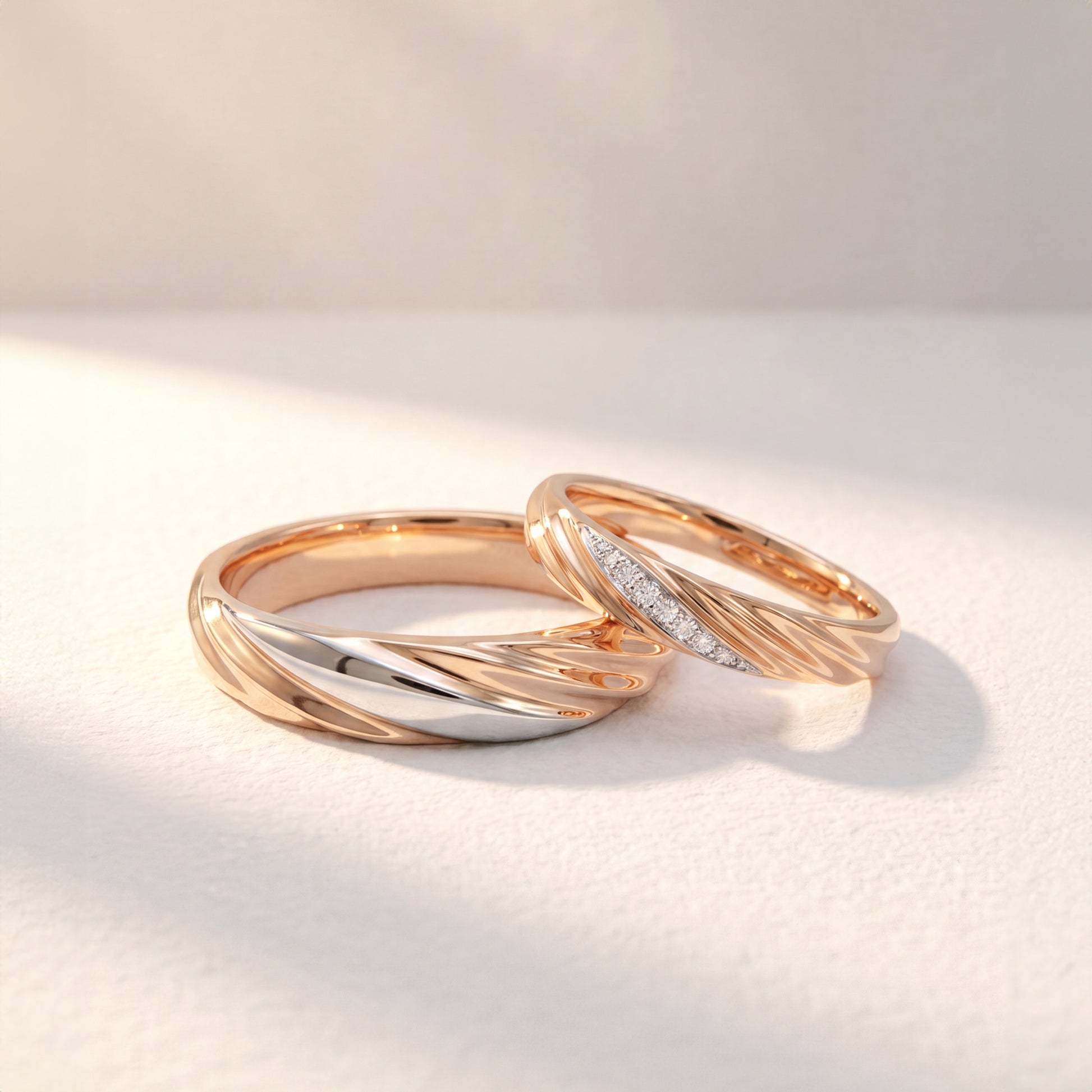 Cupid Jewellery® "Rhyme" wedding band set