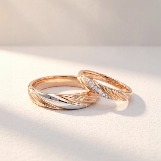 Cupid Jewellery® "Rhyme" wedding band set