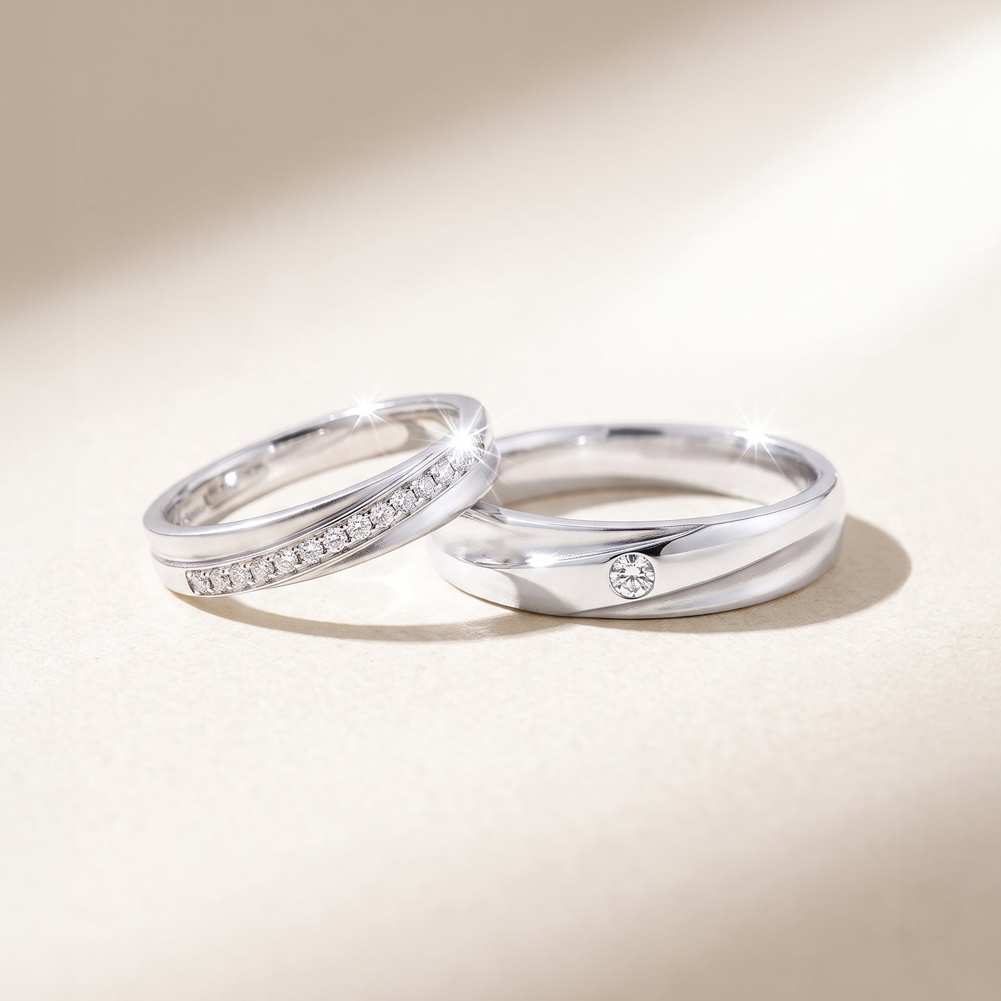 Cupid Jewellery® "Riva" wedding band set