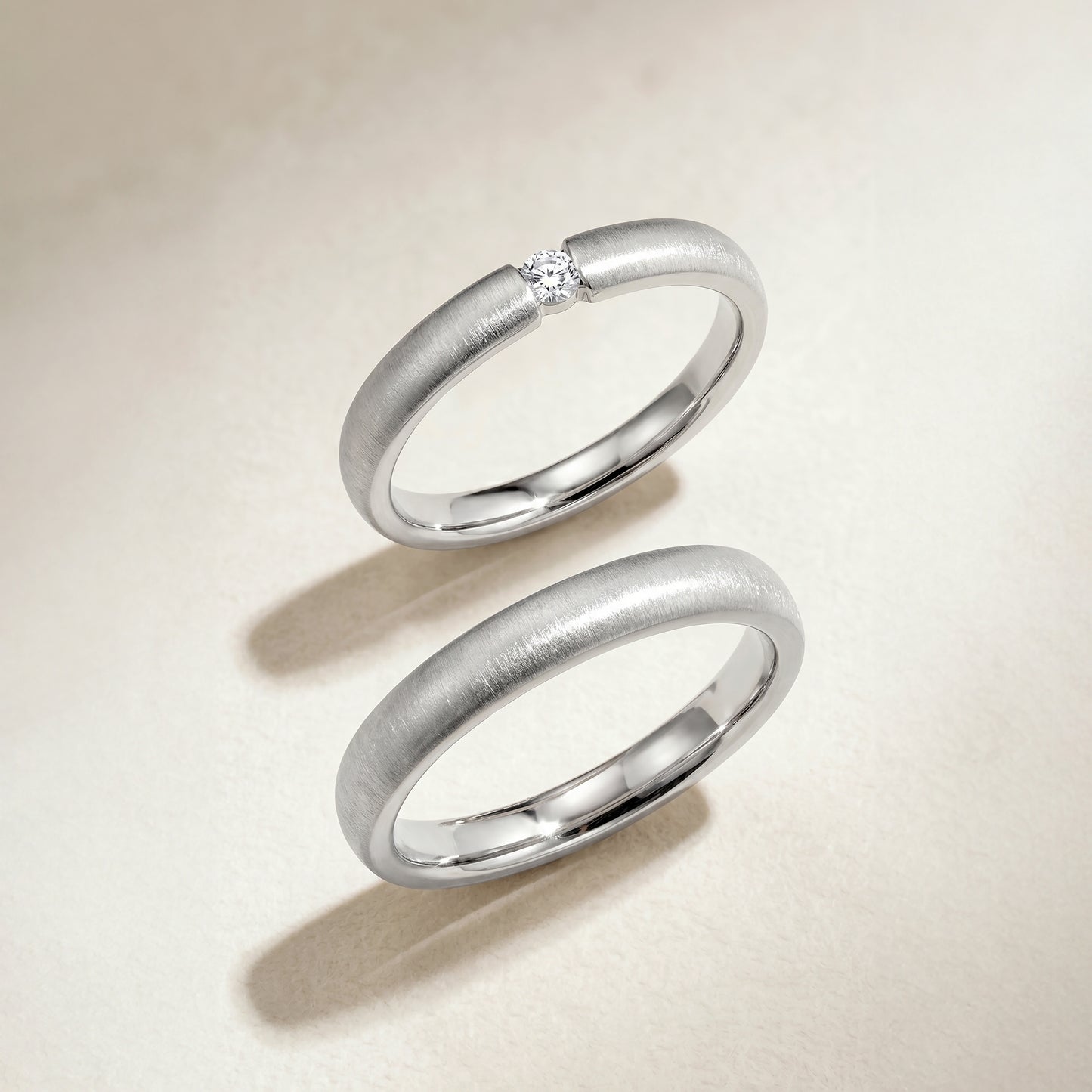 Cupid Jewellery® "Silk" Wedding Band Set