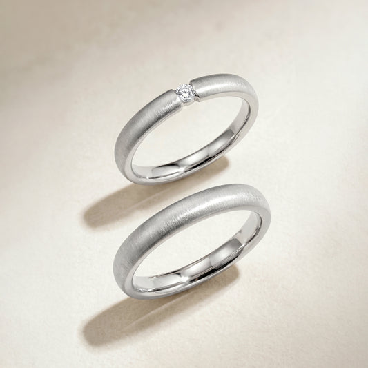 Cupid Jewellery® "Silk" Wedding Band Set