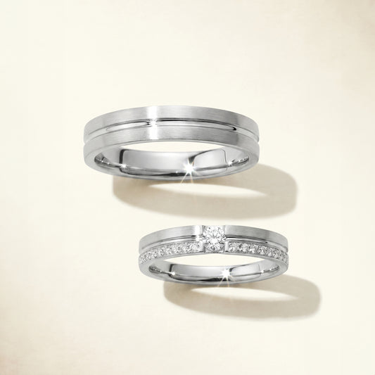 Cupid Jewellery® "Soul Mate" wedding band set