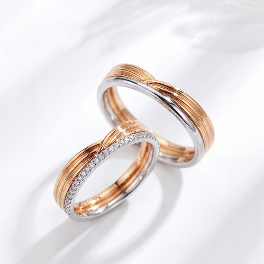 Cupid Jewellery® "Wing" wedding band set