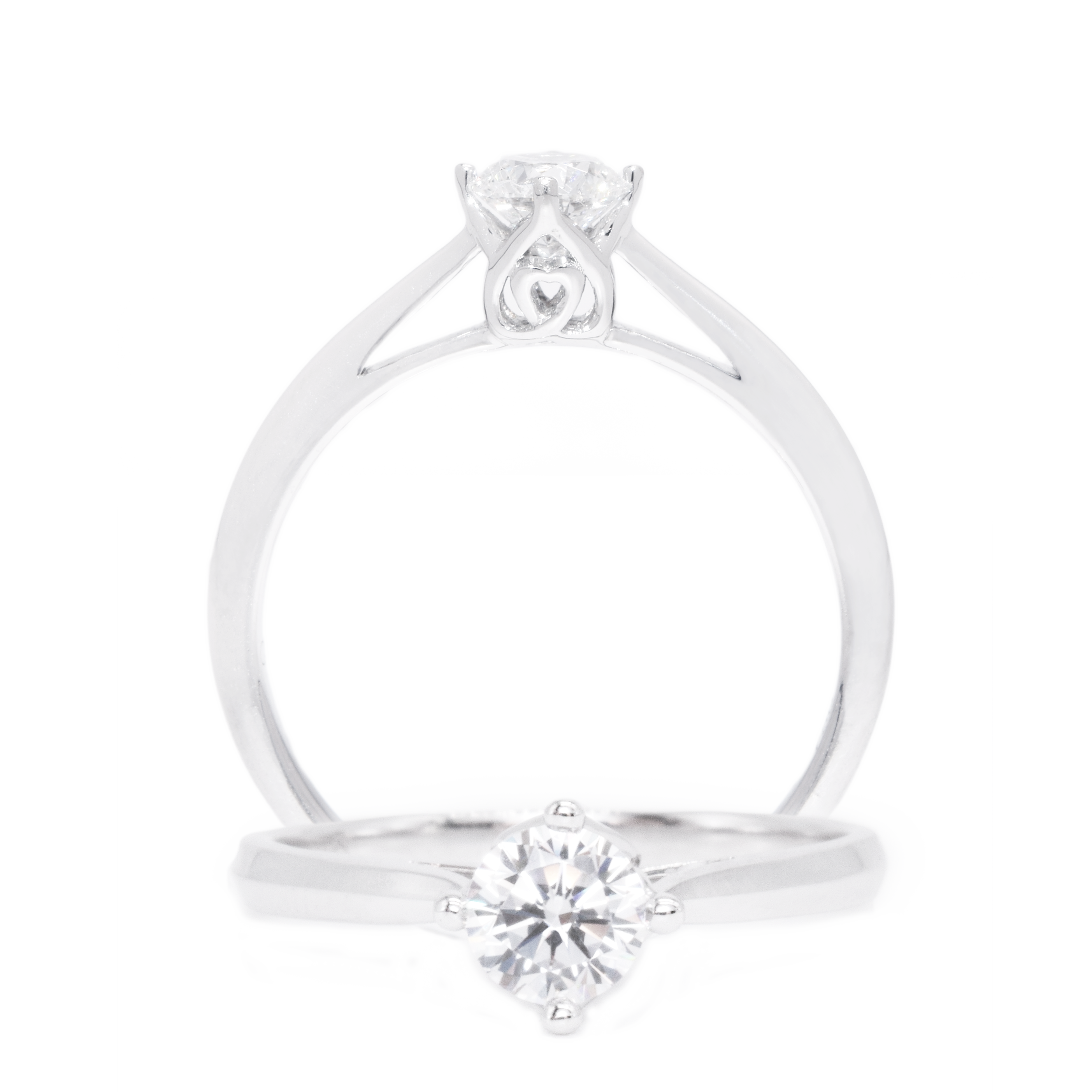 18 carat white-gold Signature beloved solitaire ring setting (setting only)