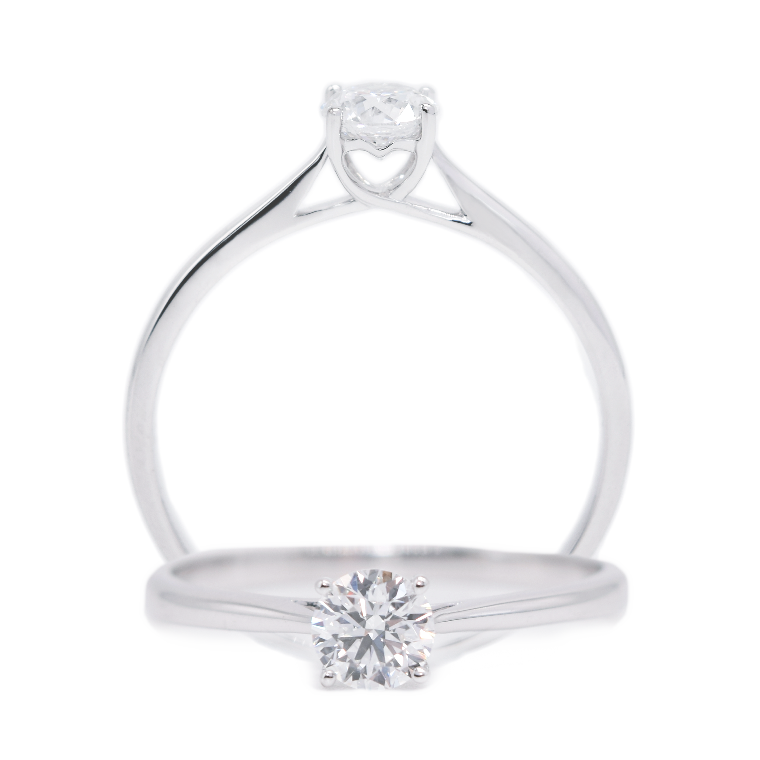 18 carat white-gold Single love solitaire ring setting (setting only)