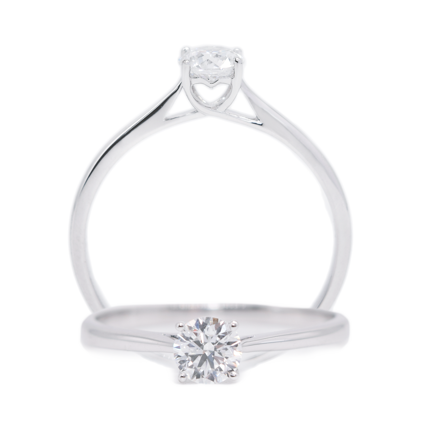 18 carat white-gold Single love solitaire ring setting (setting only)