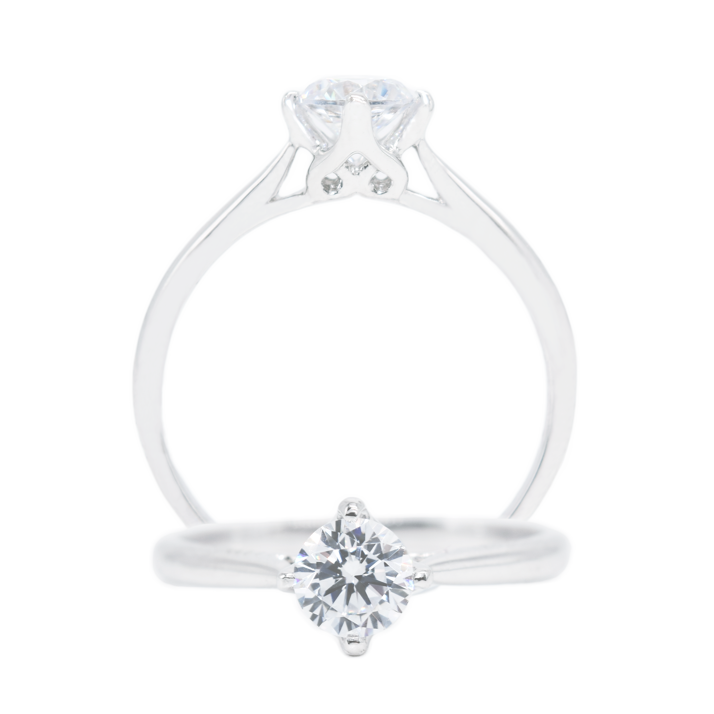 18 carat white gold 4 prong flower pedal ring setting setting