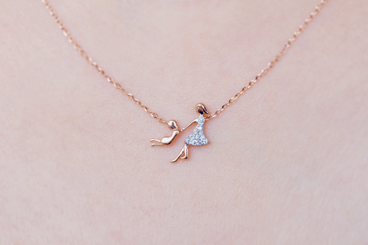 Collana Madre E Figlia Con Cristallo Ceco E Ciondolo Foto - Placcato Oro Rosa 18K, SdinaFashion&Jewellery - Foto 1